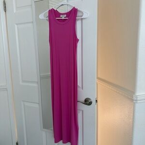 Elegant Pink Sleeveless Maxi Dress